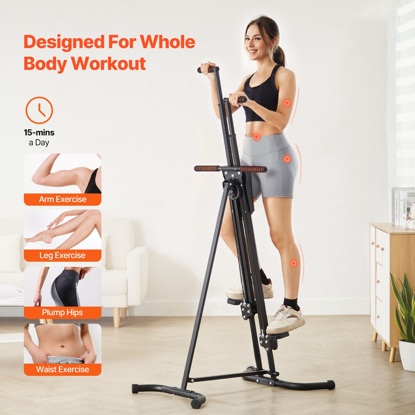 Foldable Stair Stepper Machine - Vertical Cardio Climber for Total Body Workout