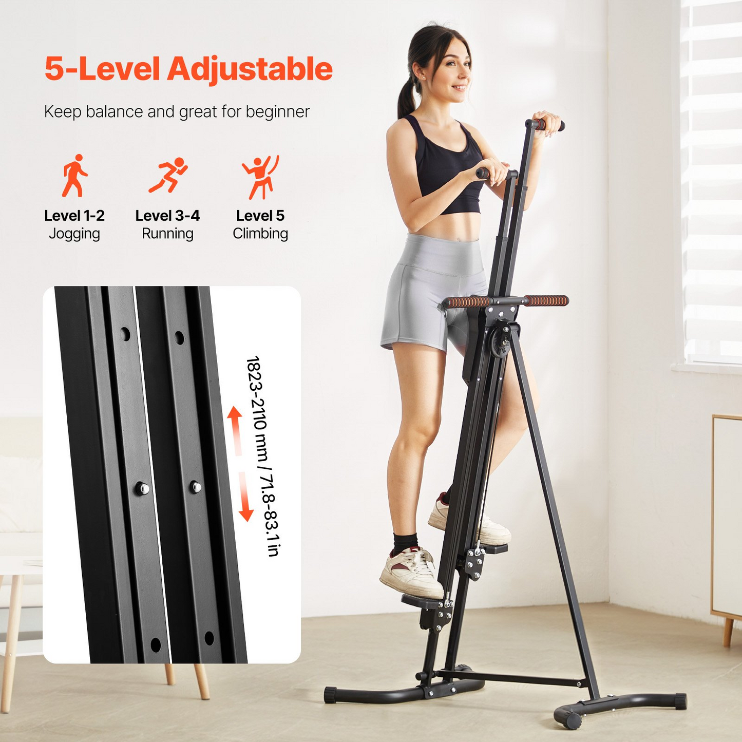 Foldable Stair Stepper Machine - Vertical Cardio Climber for Total Body Workout