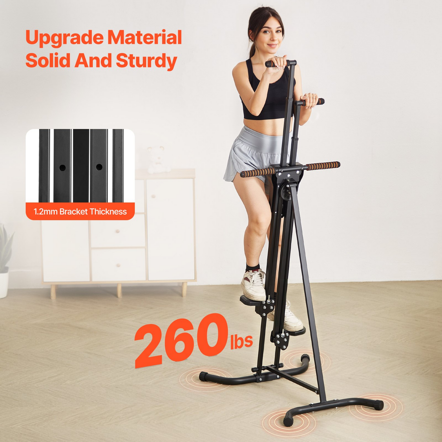 Foldable Stair Stepper Machine - Vertical Cardio Climber for Total Body Workout