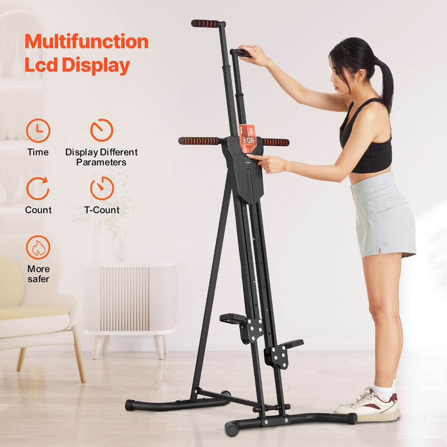 Foldable Stair Stepper Machine - Vertical Cardio Climber for Total Body Workout