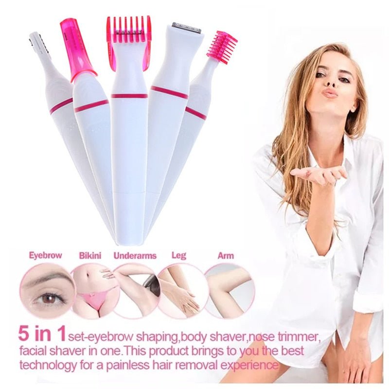 5 - in - 1 Pain - Free Hair Removal Tool – Effortless Grooming Anywhere - GNS Beauty & Personal Care