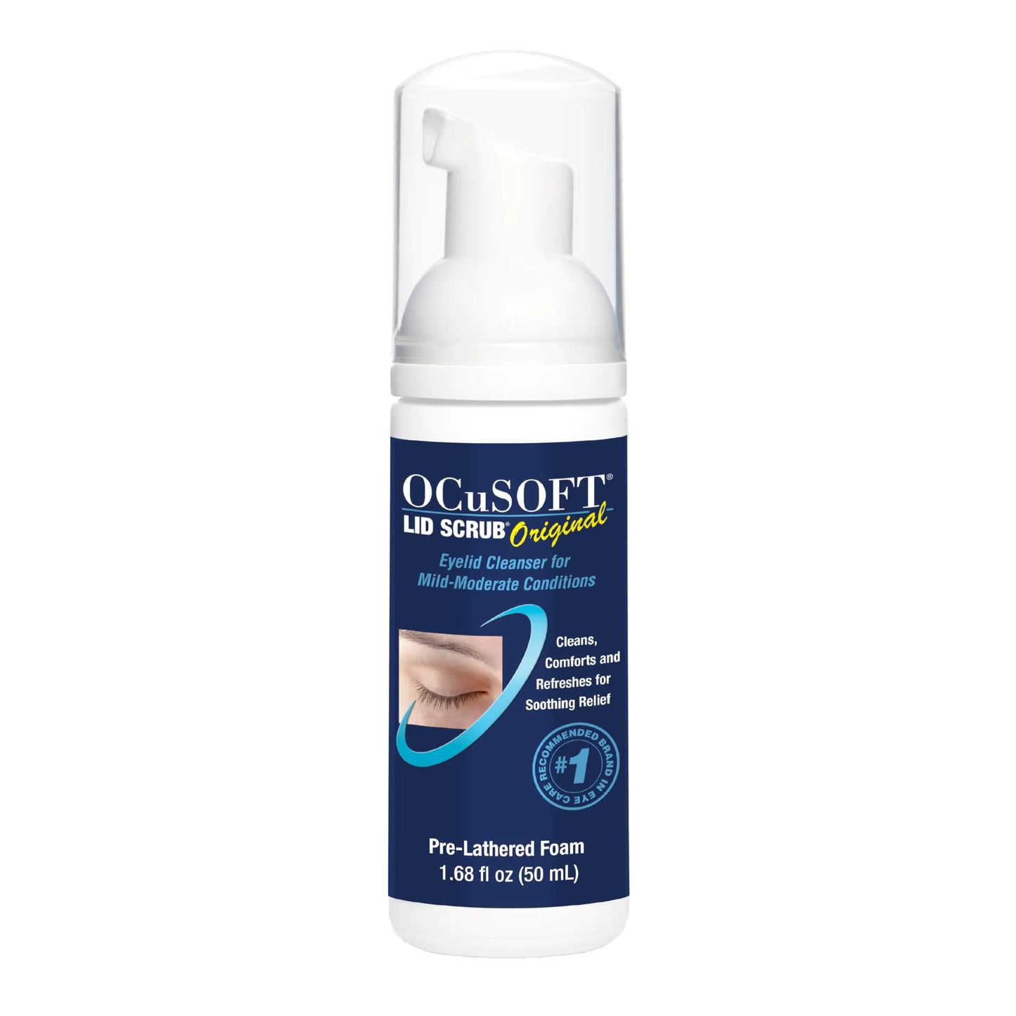 OCuSOFT Foaming Eyelid Cleanser for Sensitive Eyes - Gentle Oil, Dust, and Makeup Removal - 1.68 fl oz