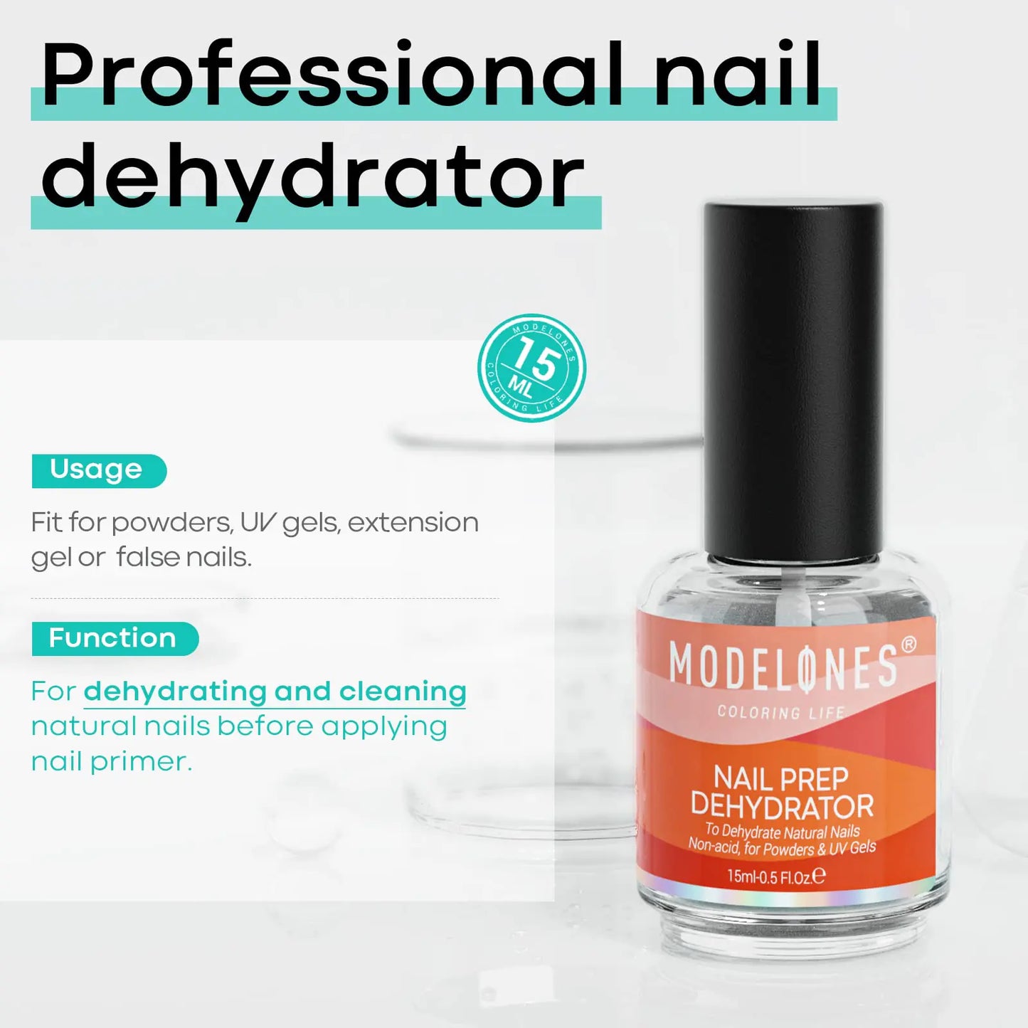 Modelones Acid-Free Nail Dehydrator & Primer, 15 ml