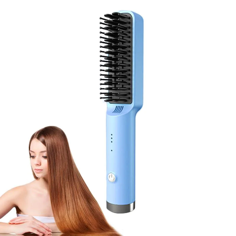 Cordless Hair Straightener Brush with Fast Ionic Heat