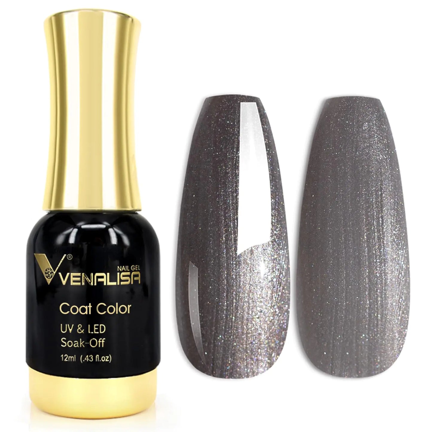 VENALISA High Gloss Metal Grey Gel Nail Polish