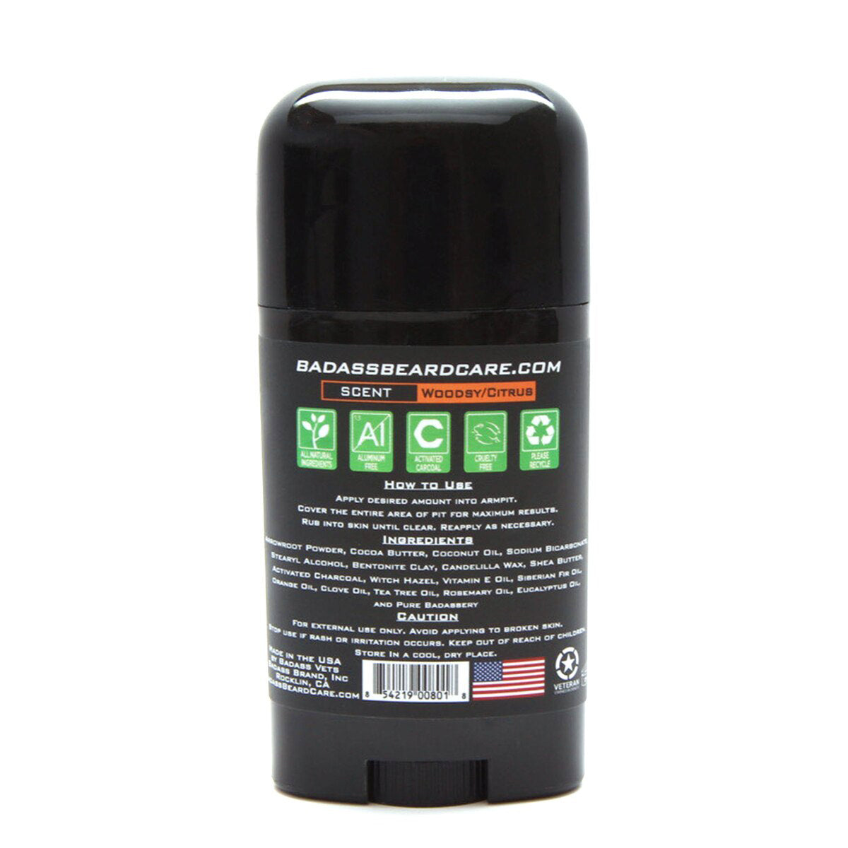 Badass Beard Care Badass Deodorant Stick - All-Natural & Aluminum-Free