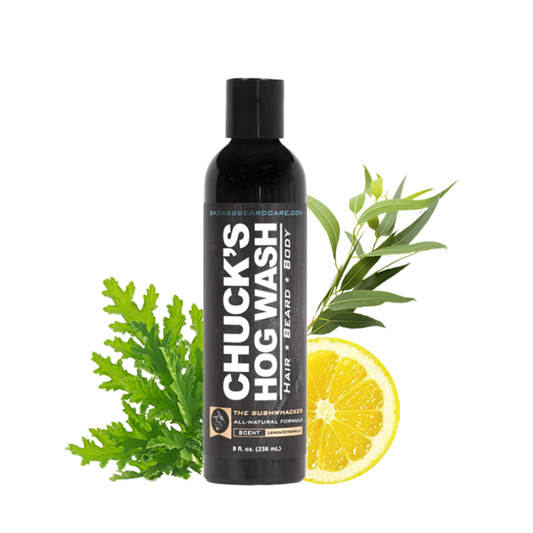 Badass Beard Care Chuck's Hog Wash - The Bushwhacker | 3-in-1 Beard, Hair & Body Wash