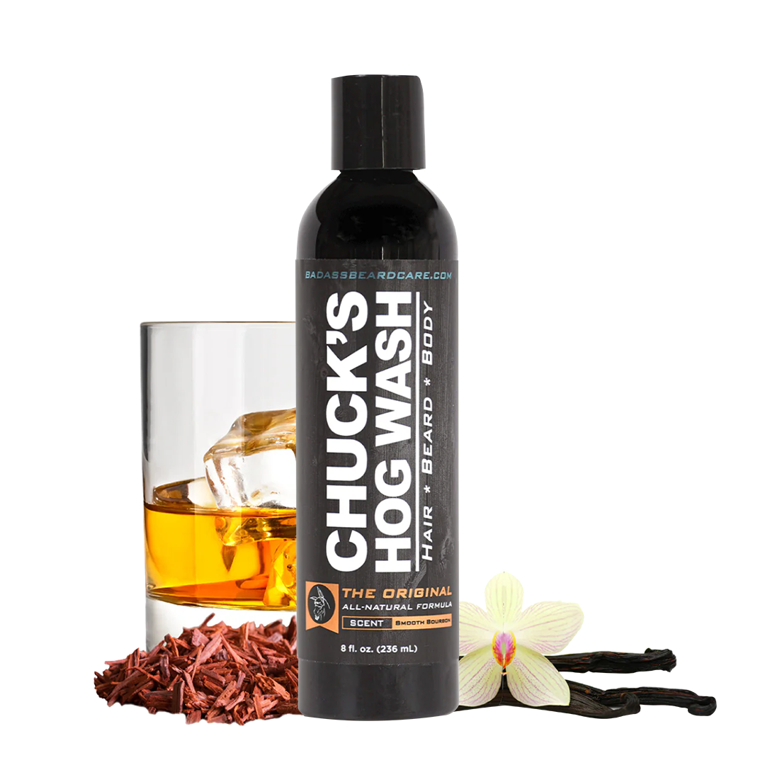 Badass Beard Care Chuck's Hog Wash - The Original | 3-in-1 Beard, Hair & Body Wash