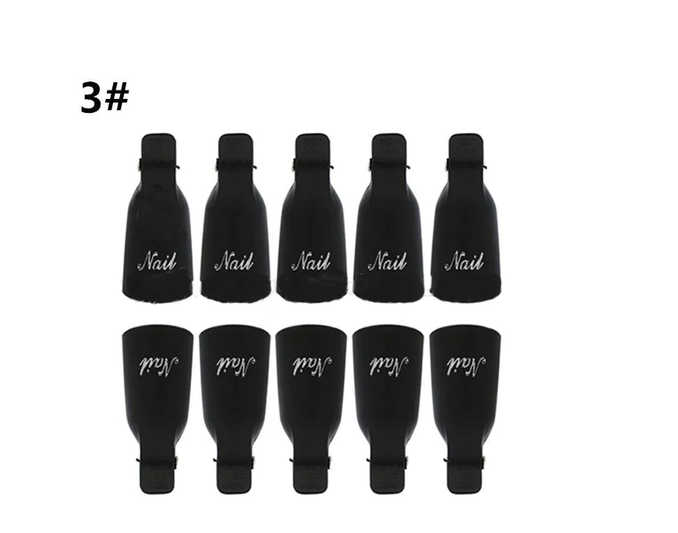 10-Piece Gel Nail Polish Remover Clips - Quick & Easy Soak Off