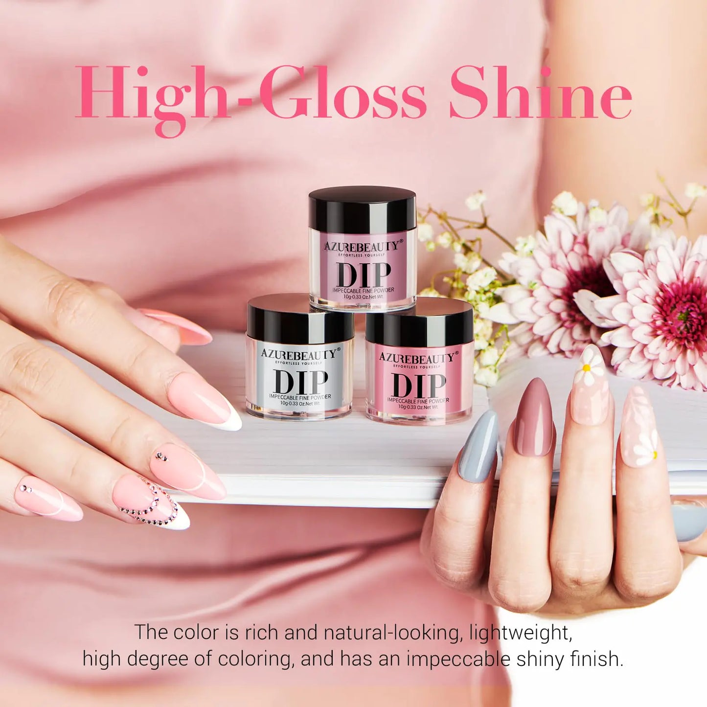 AZUREBEAUTY Dip Powder Nail Kit with 4 Nude Colors