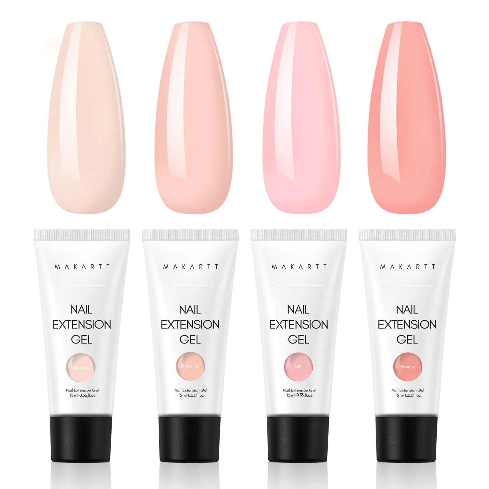 Makartt Poly Nail Gel Set – 4 Nude Colors for Elegant, Long-Lasting Nail Extensions