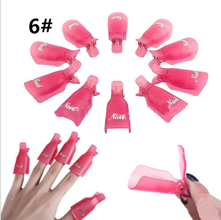 10-Piece Gel Nail Polish Remover Clips - Quick & Easy Soak Off