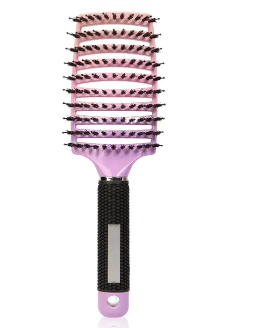 Curved Bristle Hairdressing Comb in Vibrant Colors