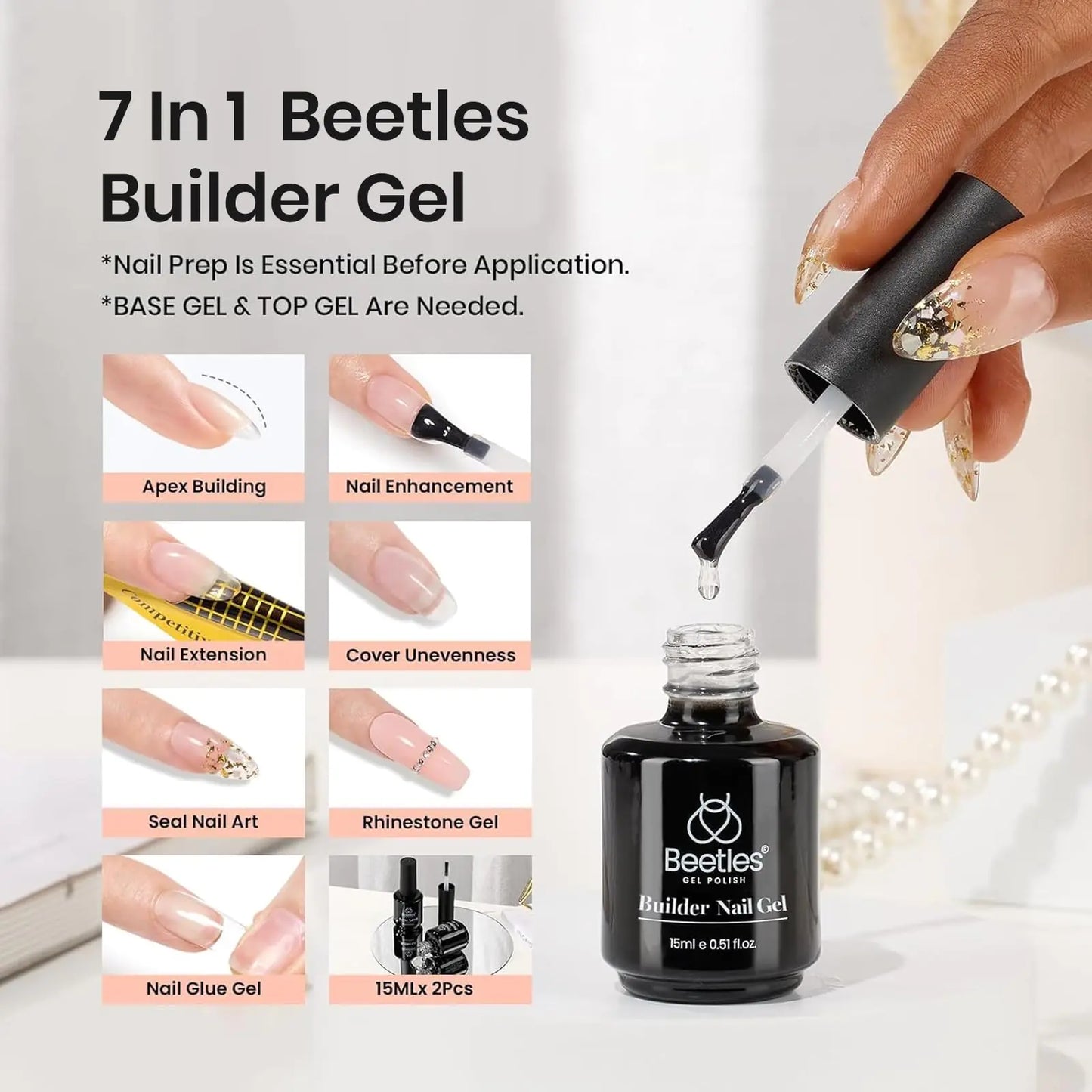 Beetles 7-in-1 Builder Gel - Nude Purple, 0.5 Fl Oz