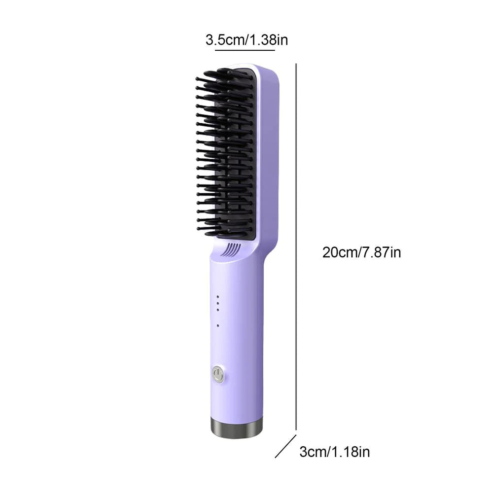 Cordless Hair Straightener Brush with Fast Ionic Heat