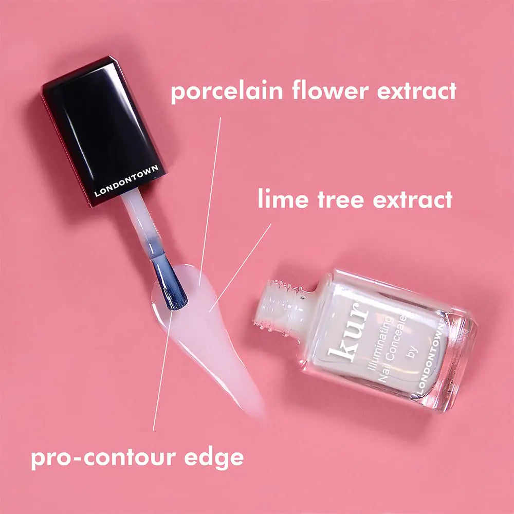 LONDONTOWN kur Illuminating Nail Concealer - Vegan, Cruelty-Free, Long-Lasting Sheer Nail Polish