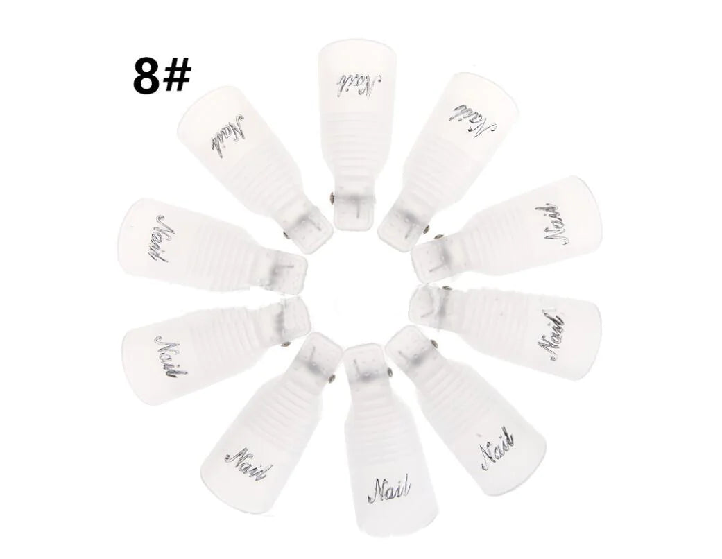 10-Piece Gel Nail Polish Remover Clips - Quick & Easy Soak Off