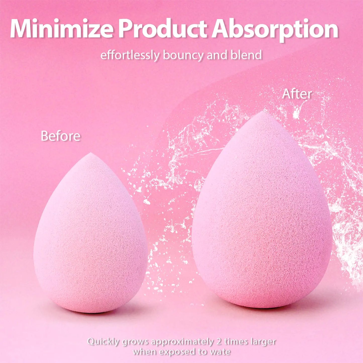 Latex Free Makeup Sponge Set - 7 Multi-Colored Beauty Blenders with Mini Sponge, Perfect for Liquid, Cream, and Powder Application