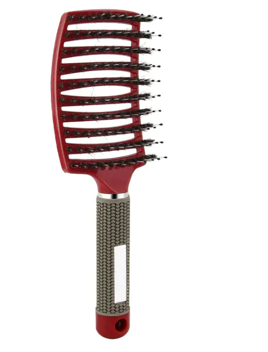 Curved Bristle Hairdressing Comb in Vibrant Colors