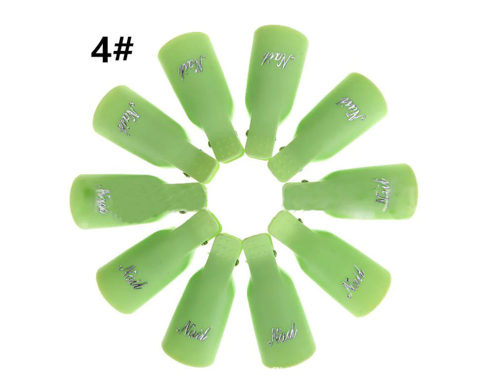 10-Piece Gel Nail Polish Remover Clips - Quick & Easy Soak Off