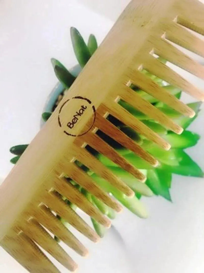 BeNat All-Natural Bamboo Hair Comb - Eco-Friendly & Anti-Static