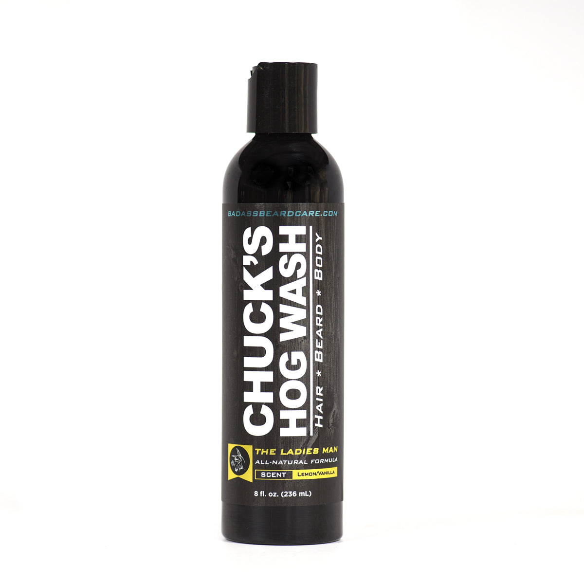 Badass Beard Care Chuck's Hog Wash - The Ladies Man | 3-in-1 Beard, Hair & Body Wash
