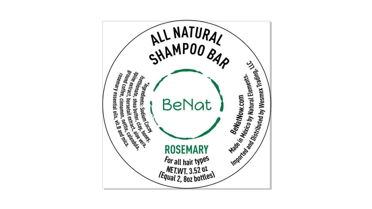 BeNat All-Natural Shampoo Bar - Plastic-Free & Nourishing