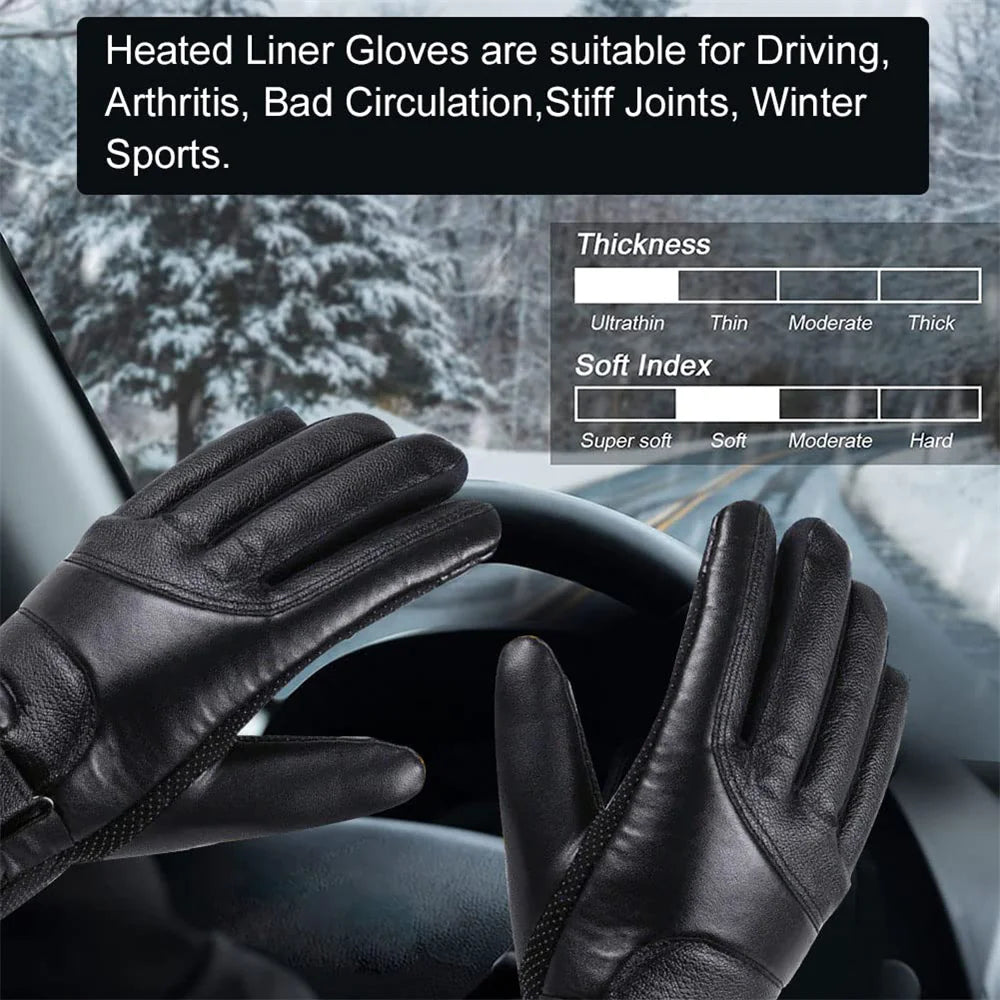 USB Heated Gloves for Winter, Waterproof Touchscreen Thermal Warmers