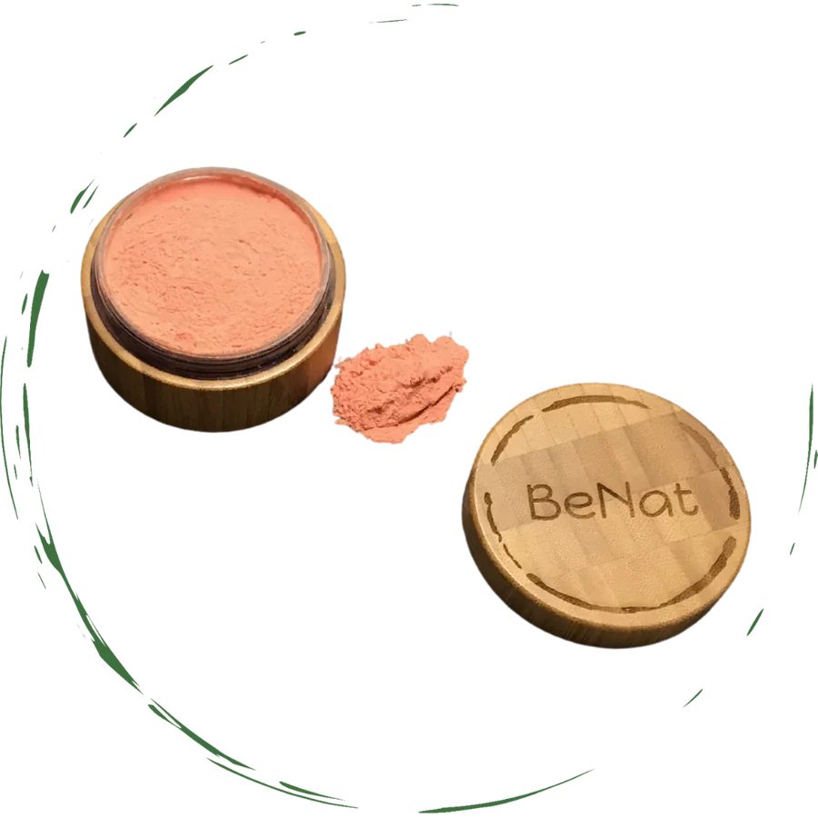 Natural Blush Powder in Refillable Bamboo Jar - Vegan & Eco-Friendly