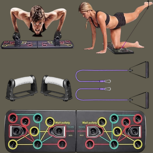 9-in-1 Push Up Board with Resistance Bands: Complete Fitness Trainer