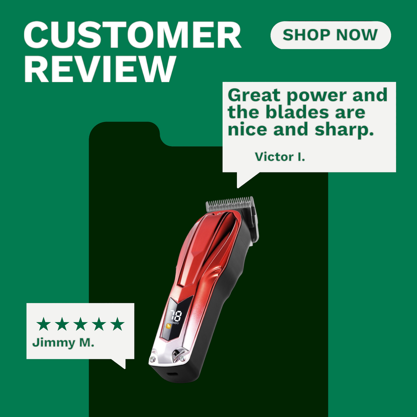 VEVOR Professional Hair Clippers for Men with 6800RPM Motor & LCD Display