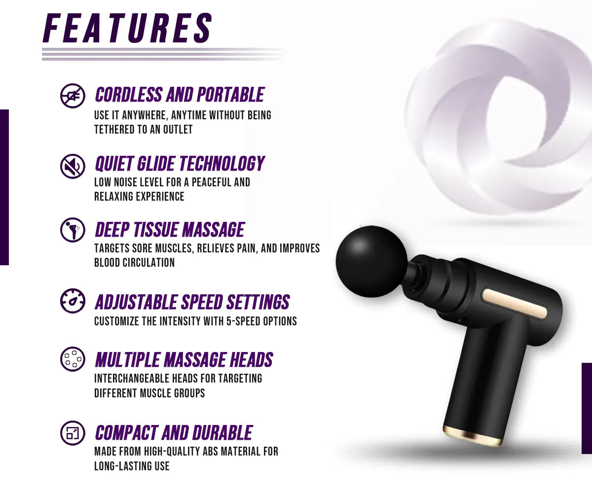 Deep Tissue Massage Gun: Quiet Glide Technology for Effective Muscle Recovery