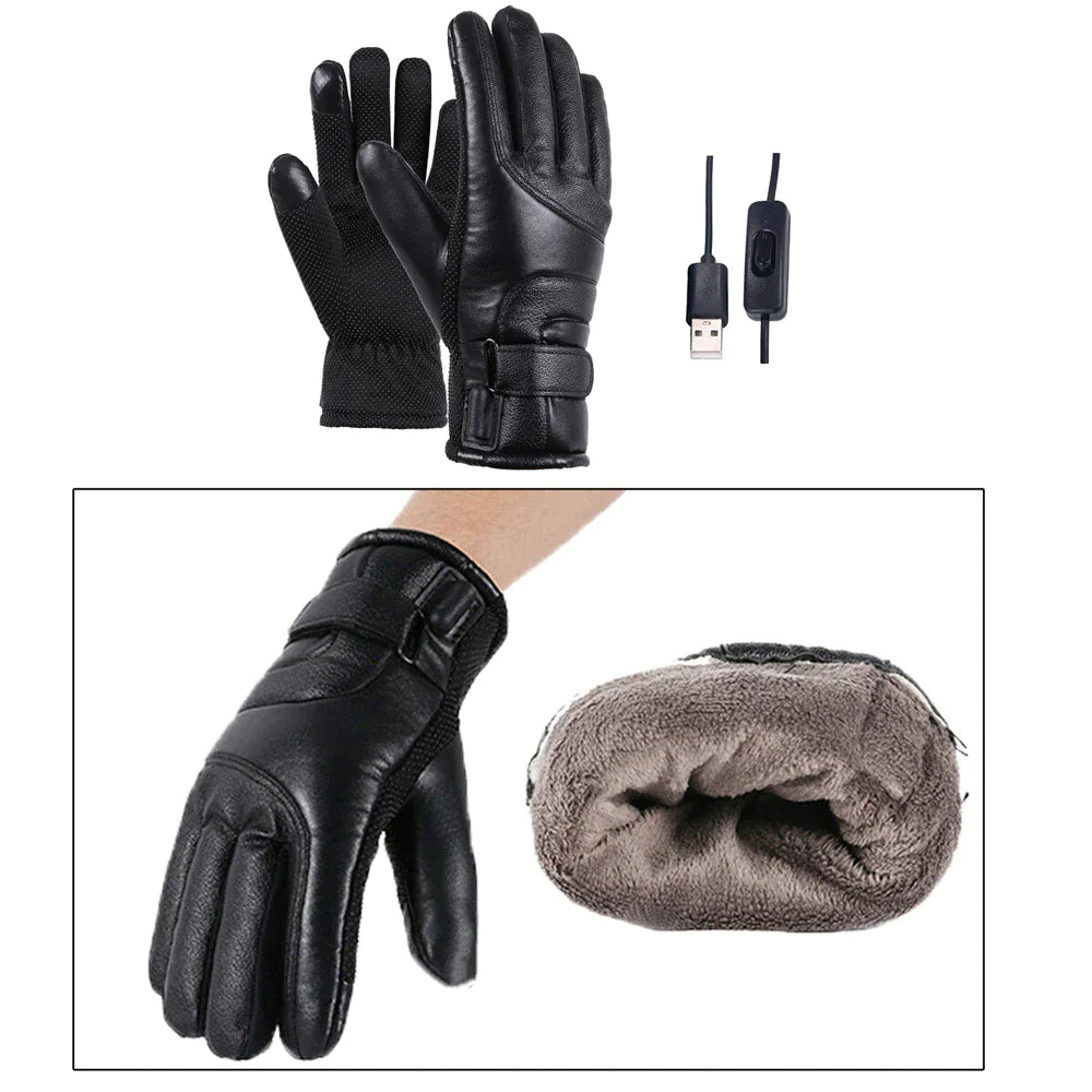 USB Heated Gloves for Winter, Waterproof Touchscreen Thermal Warmers