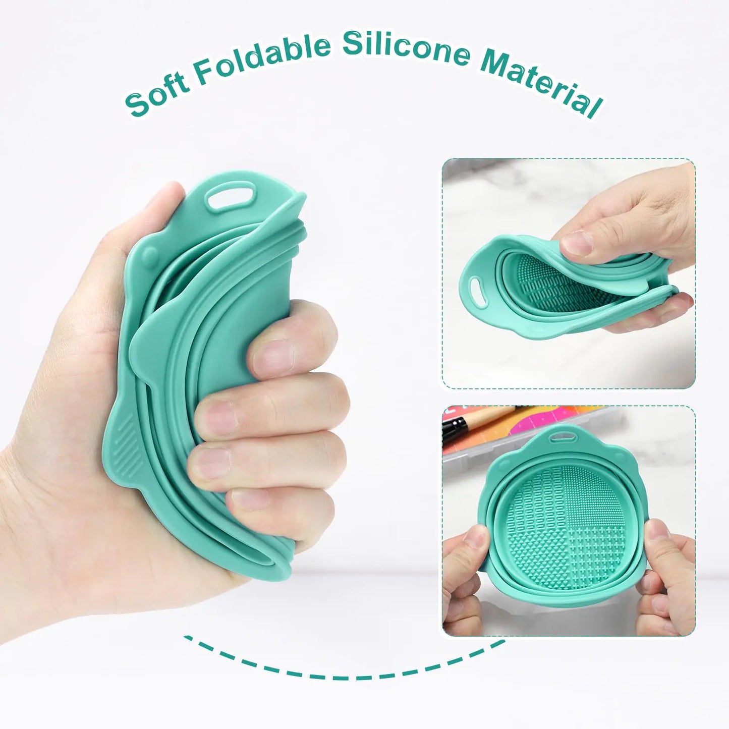 Foldable Silicone Makeup Brush Cleaner Bowl | Portable & Eco-Friendly