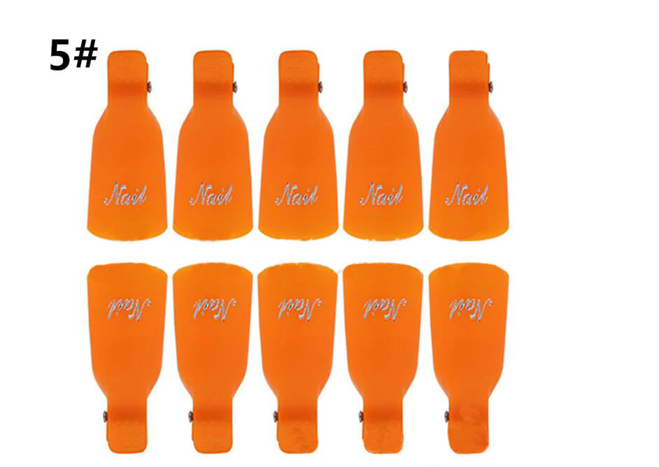 10-Piece Gel Nail Polish Remover Clips - Quick & Easy Soak Off