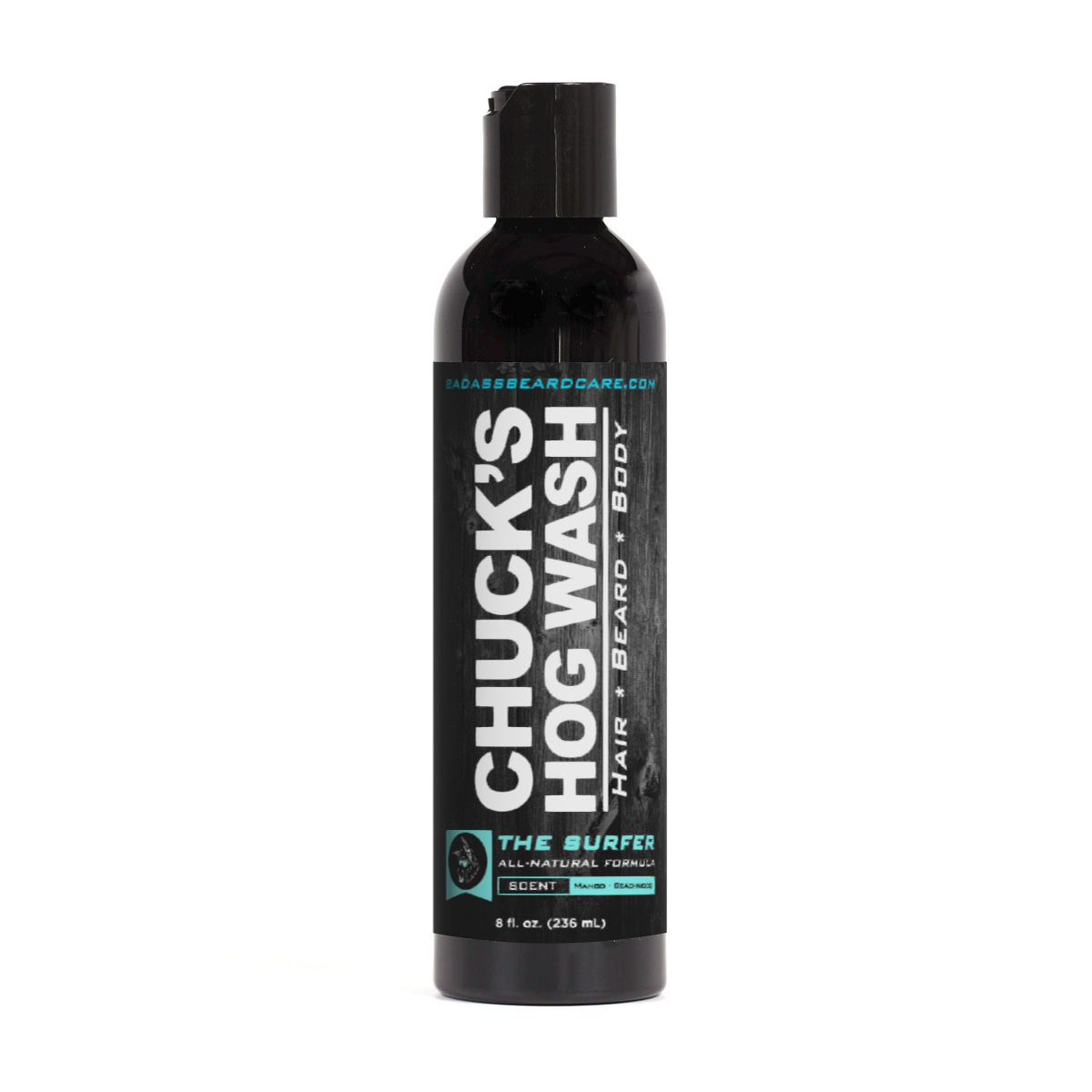 Badass Beard Care Chuck's Hog Wash - The Surfer | 3-in-1 Beard, Hair & Body Wash