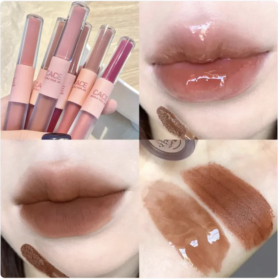 Dual-Ended Long-Lasting Moisturizing Lip Lacquer | 6 Gorgeous Shades