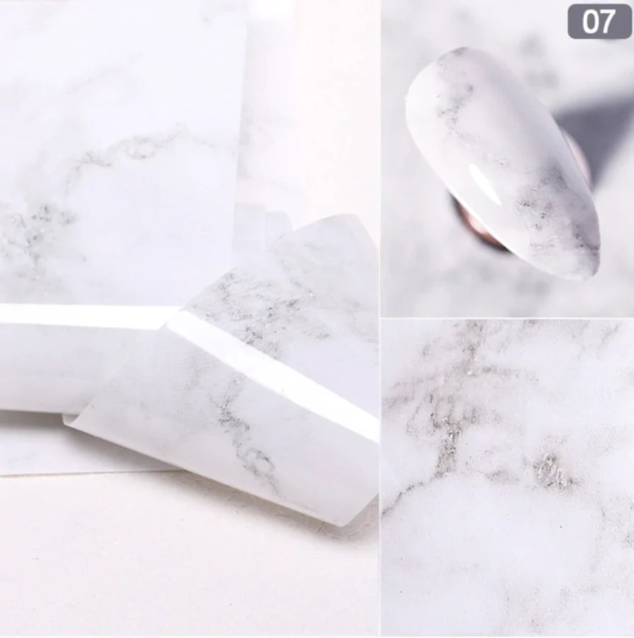 Marble Nail Art Stickers - Elegant & Durable PVC Foils