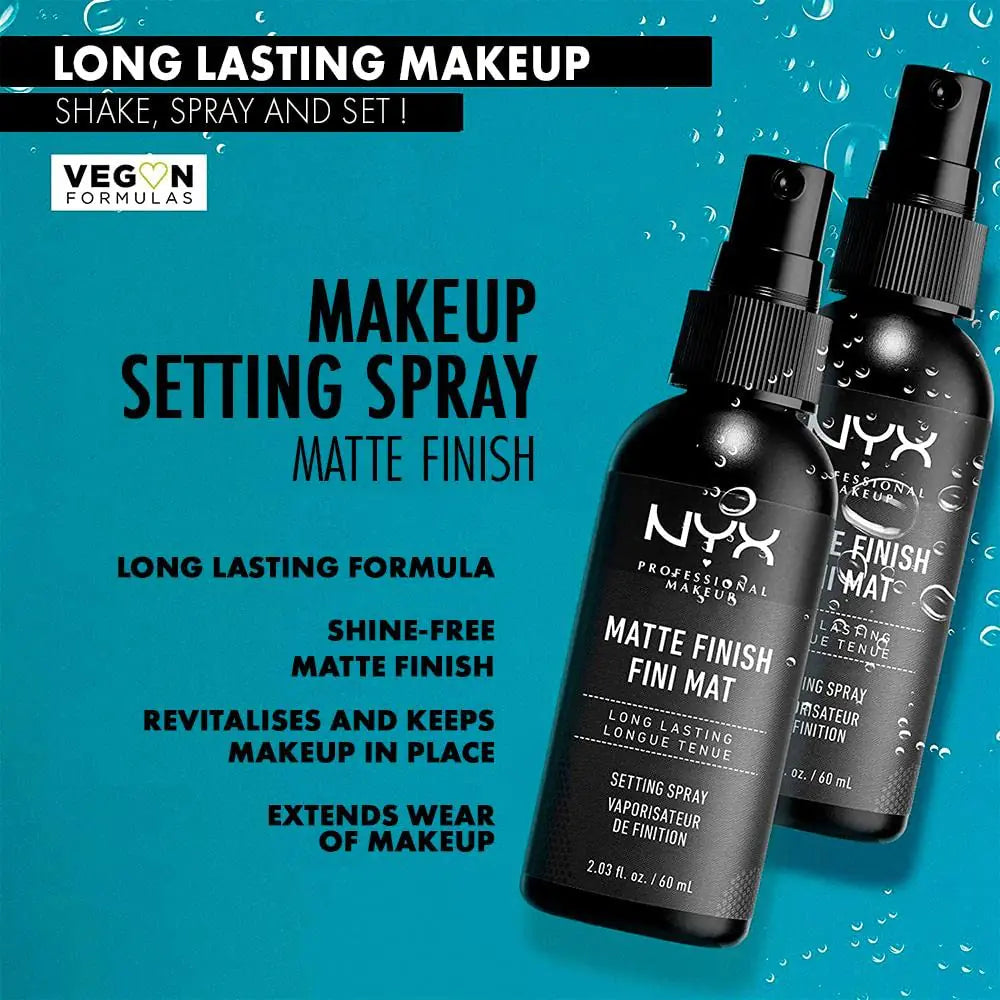 NYX Professional Long-Lasting Makeup Setting Spray Duo | Hydrating & Matte Finish