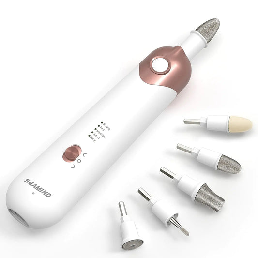 Electric Manicure Pedicure Kit – Nail File & Grinder Set (White)