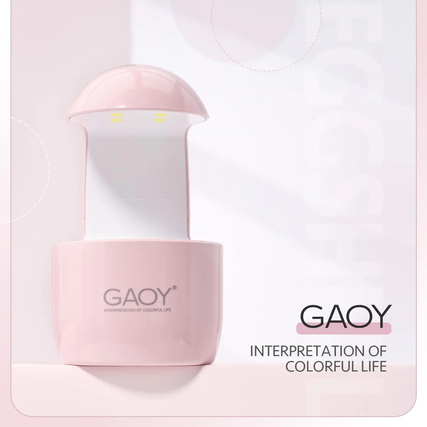 GAOY Mini UV Light for Gel Nails, Compact LED Nail Lamp, Fast USB Nail Dryer - Pink Eggshell