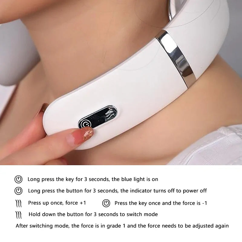 Smart Neck Massager with Adjustable Heat and Wireless Design