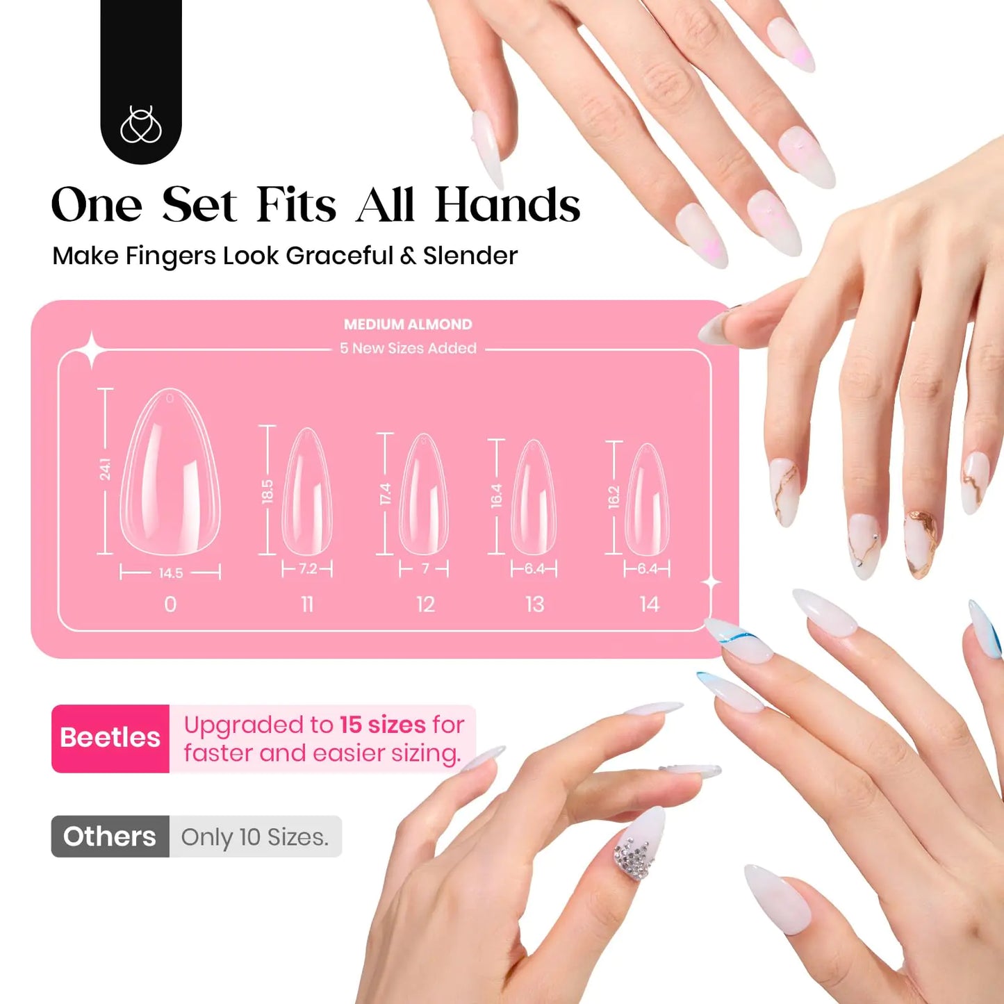 Beetles Salon Quality Gel Nail Kit with UV Lamp & 600 Tips