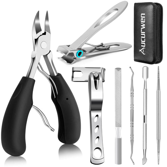 Aucurwen Heavy Duty Toenail Clippers for Thick Nails - 7Pcs Set