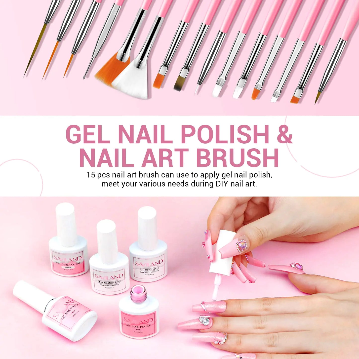 Complete SAVILAND Acrylic Nail Kit with Drill for Beginners