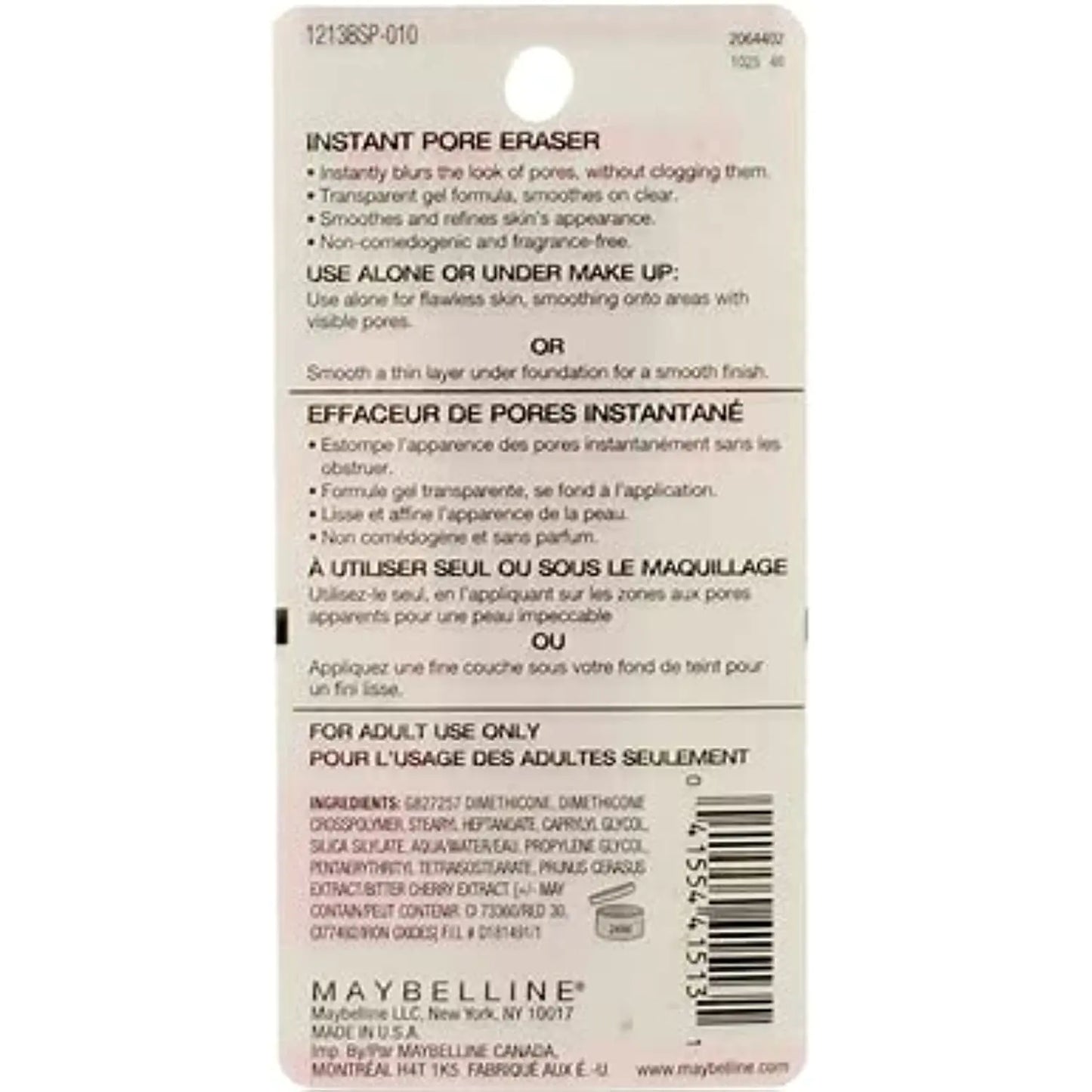 Maybelline Baby Skin Instant Pore Eraser Primer, Clear, 2 Pack (0.67 Fl Oz Each)