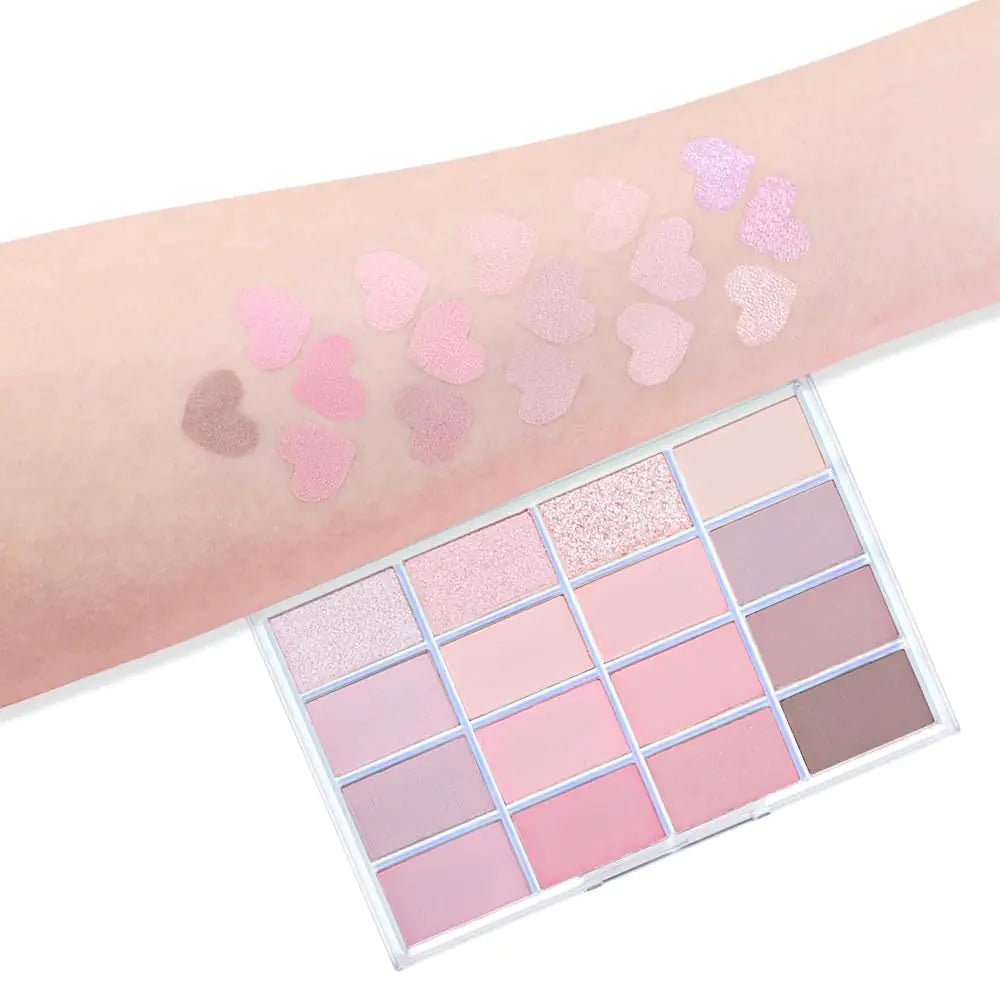 Pink Nude Matte Eyeshadow Palette - 16 Shades, Ultra-Blendable & Waterproof