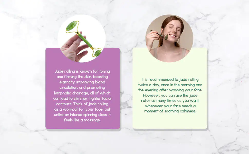 BeNat Jade Facial Roller - Skincare Massage for Radiant Skin