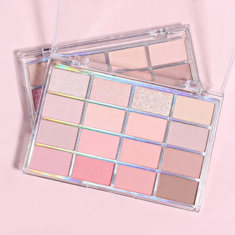 Pink Nude Matte Eyeshadow Palette - 16 Shades, Ultra-Blendable & Waterproof