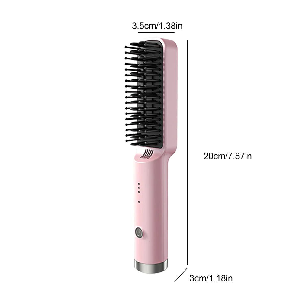 Cordless Hair Straightener Brush with Fast Ionic Heat